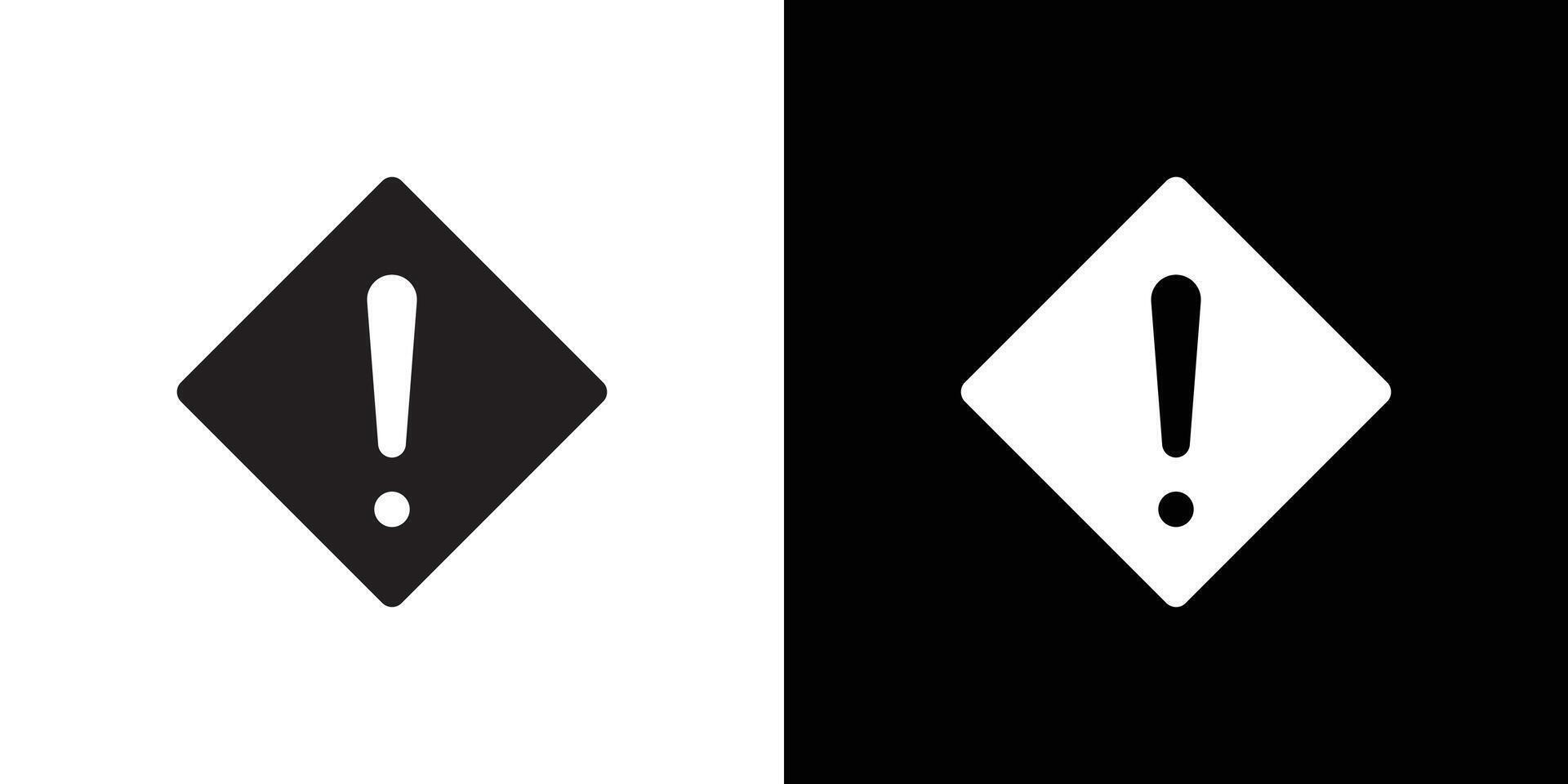 Attention Warning sign icon Black line art logo set vector