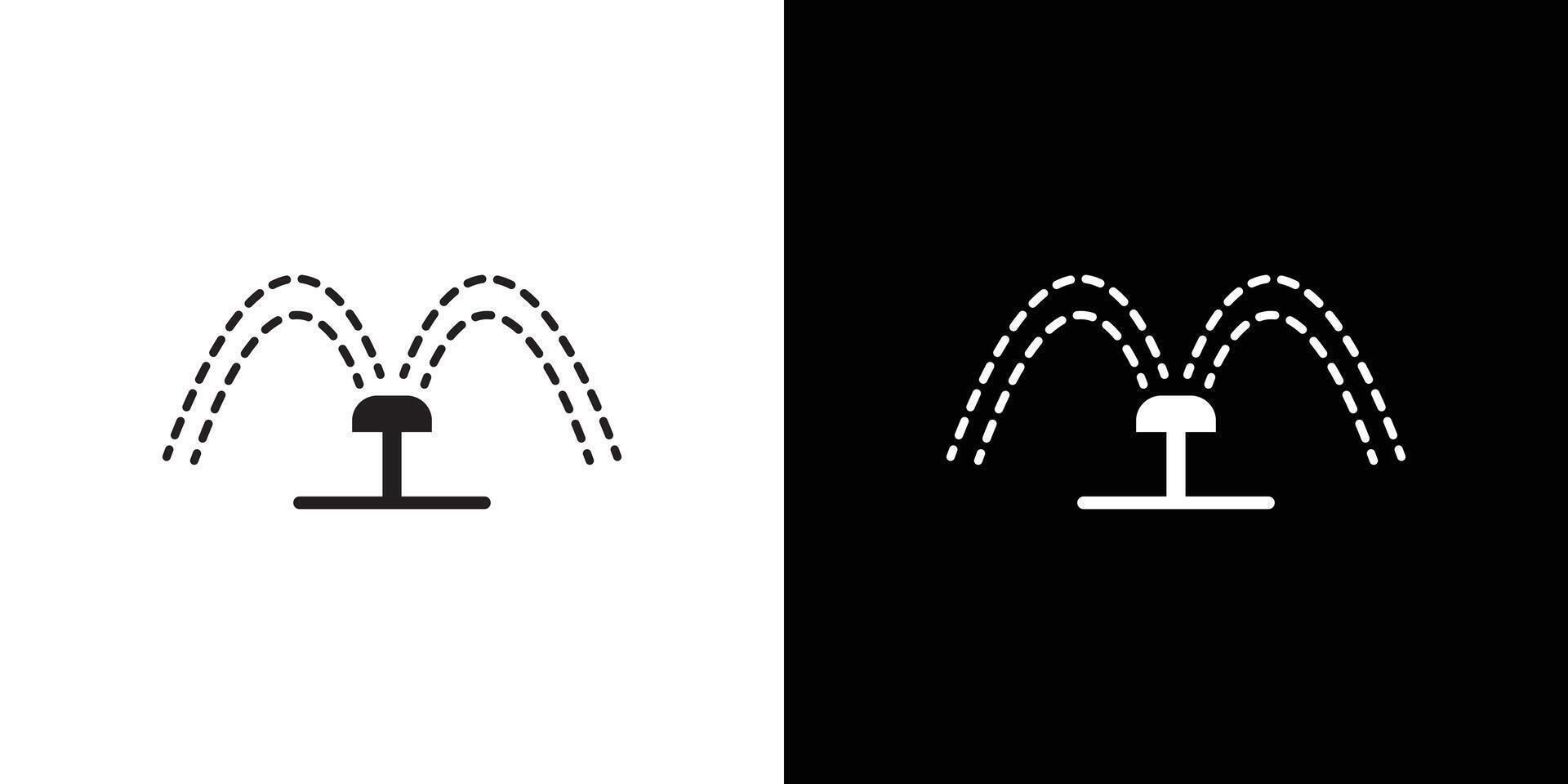 Automatic irrigation sprinklers icon Black line art logo set vector