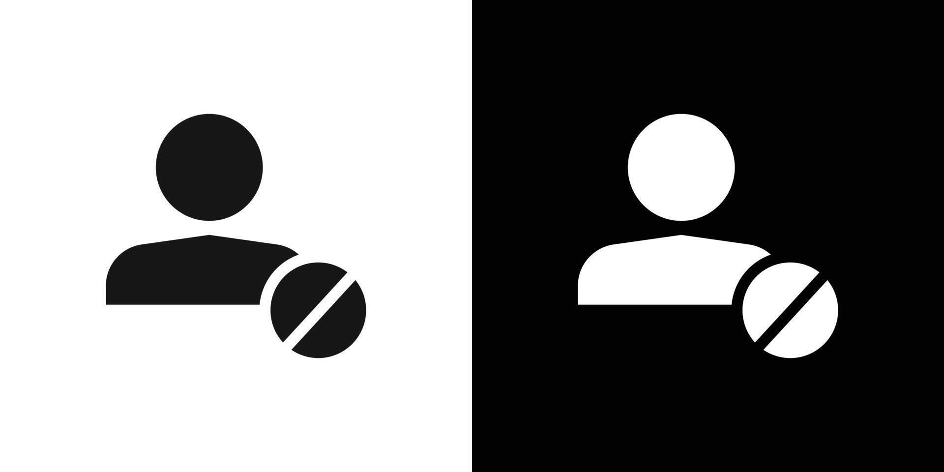 Block User Icon Black line art logo set vector