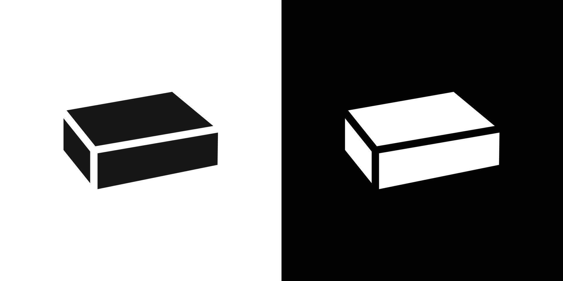 Box icon Black line art logo set vector
