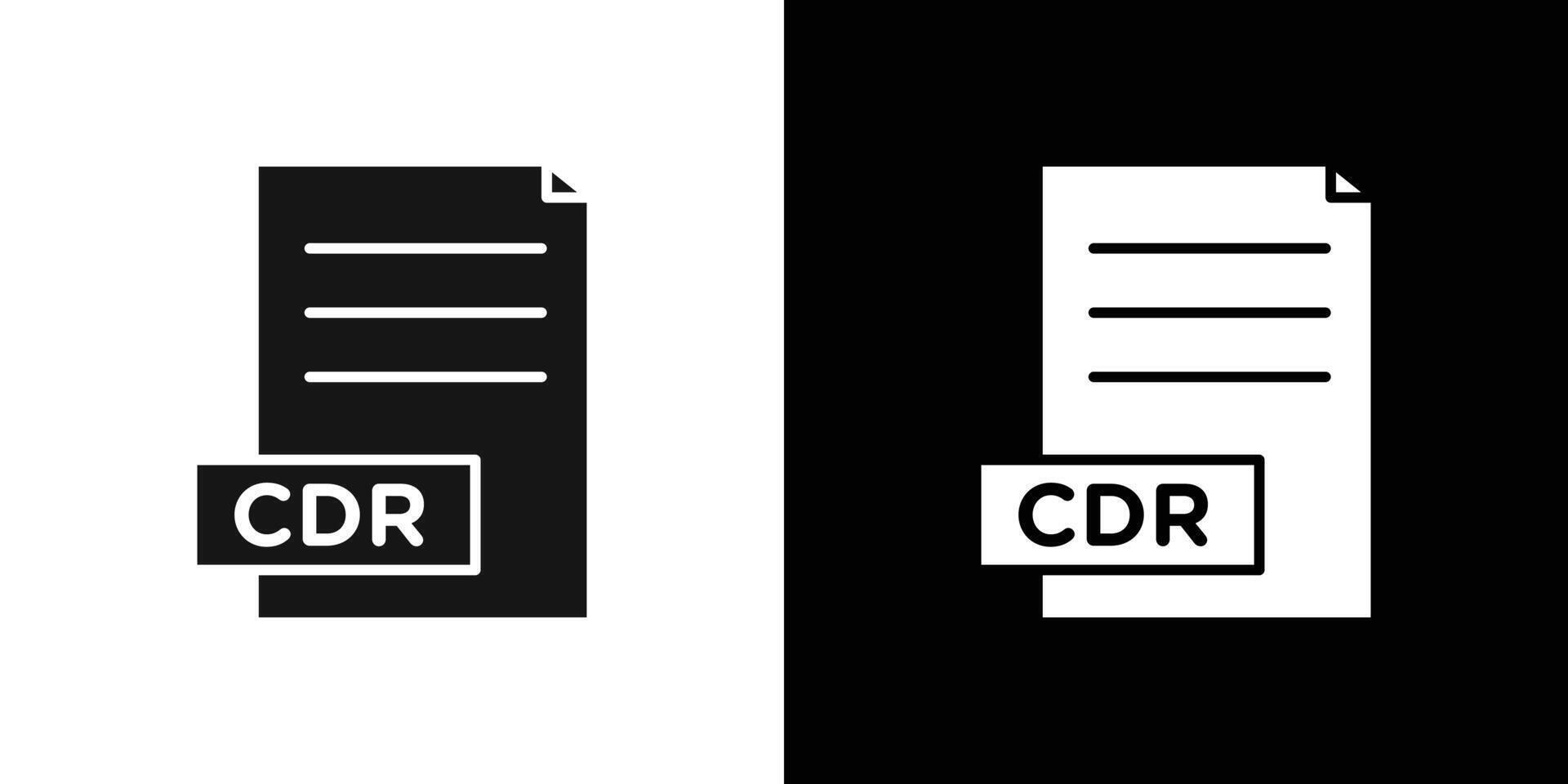 CDR File Document Icon Black line art logo set vector