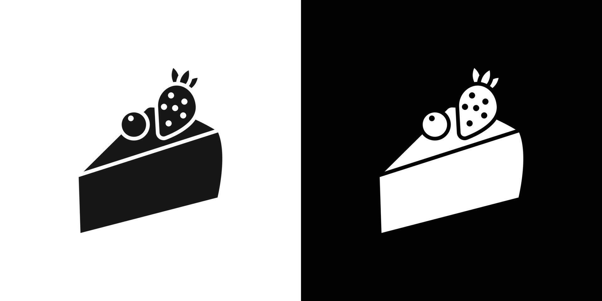 Cheesecake icon Black line art logo set vector