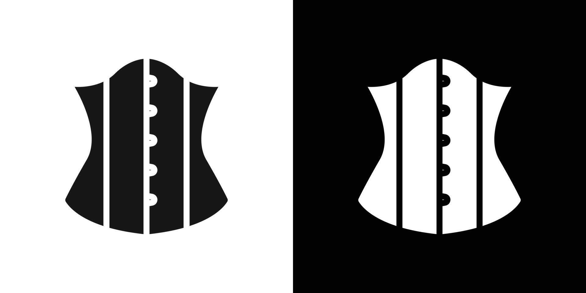 Corset icon Black line art logo set vector