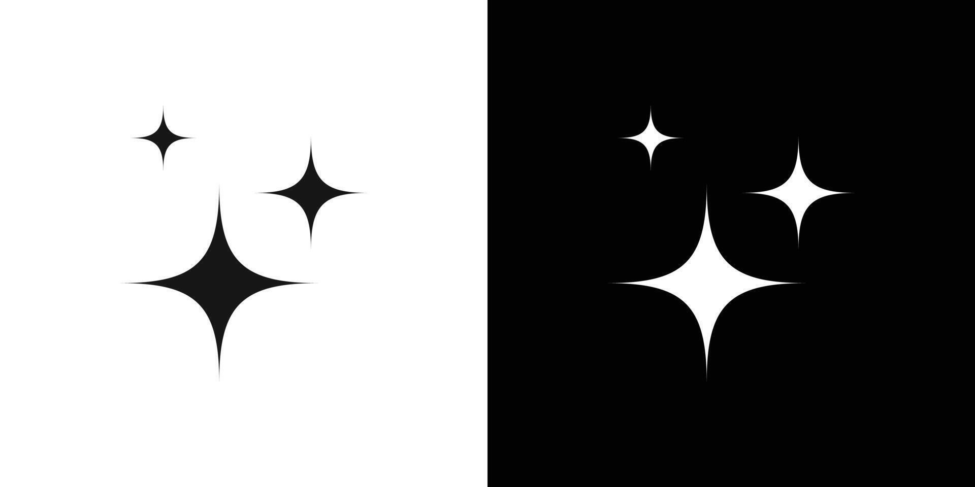 Diamond star icon Black line art logo set vector
