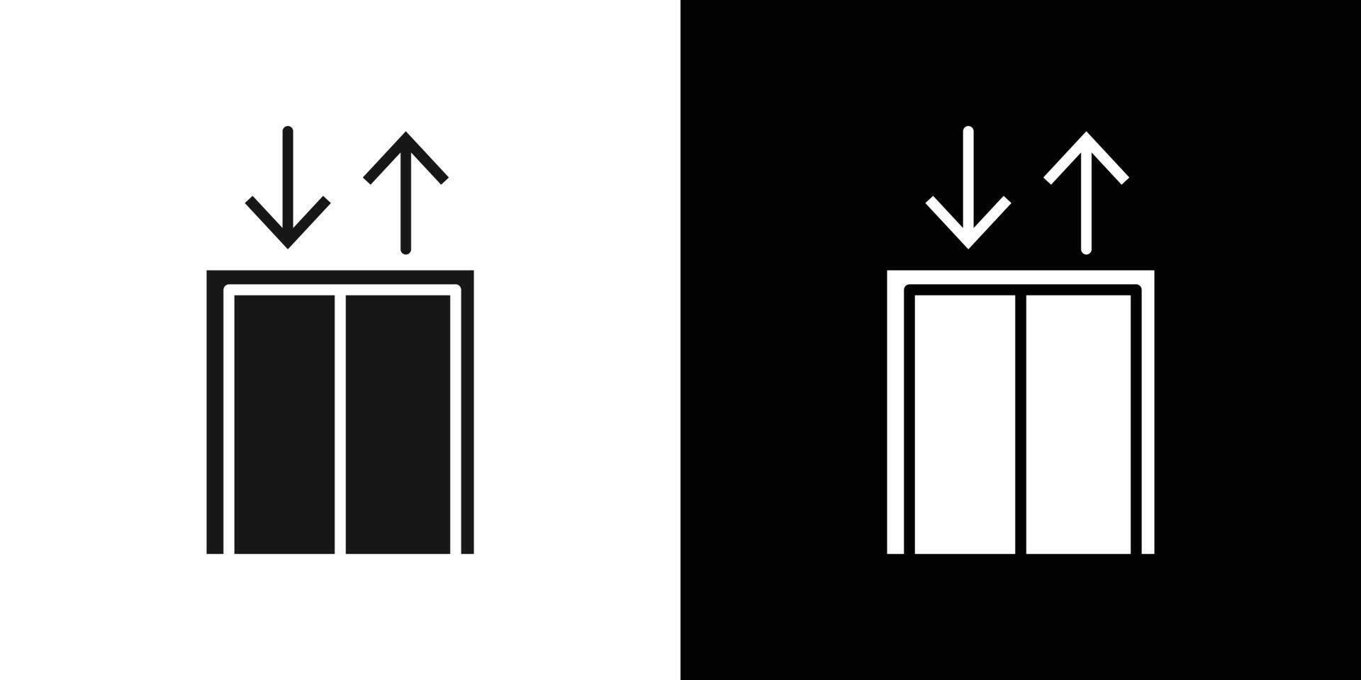 Elevator lift icon Black line art logo set vector