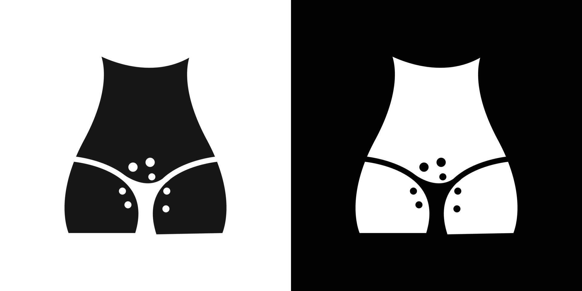Genital rash icon Black line art logo set vector