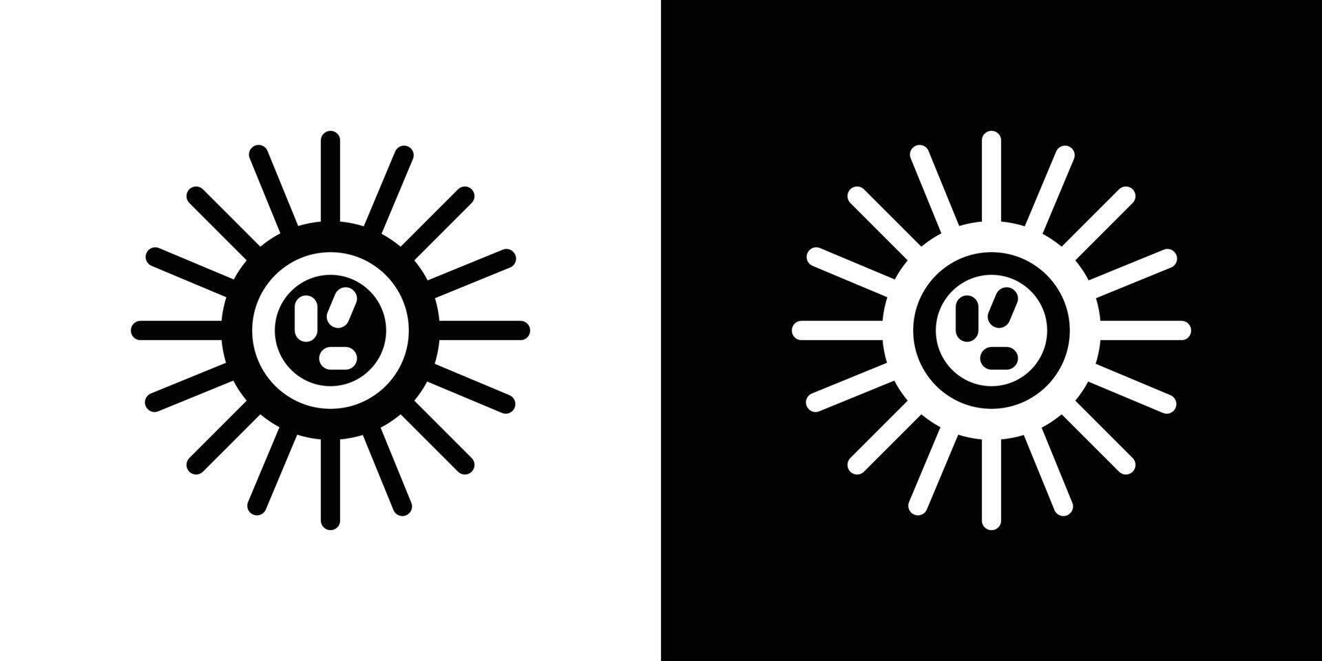 Herpes virus icon Black line art logo set vector