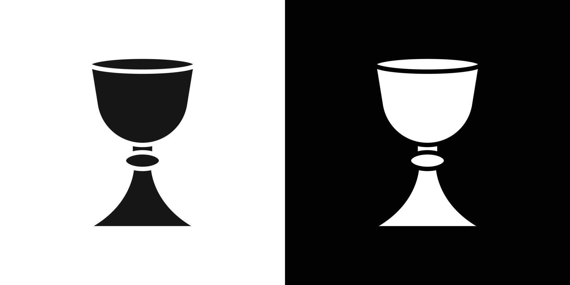Holy chalice icon Black line art logo set vector