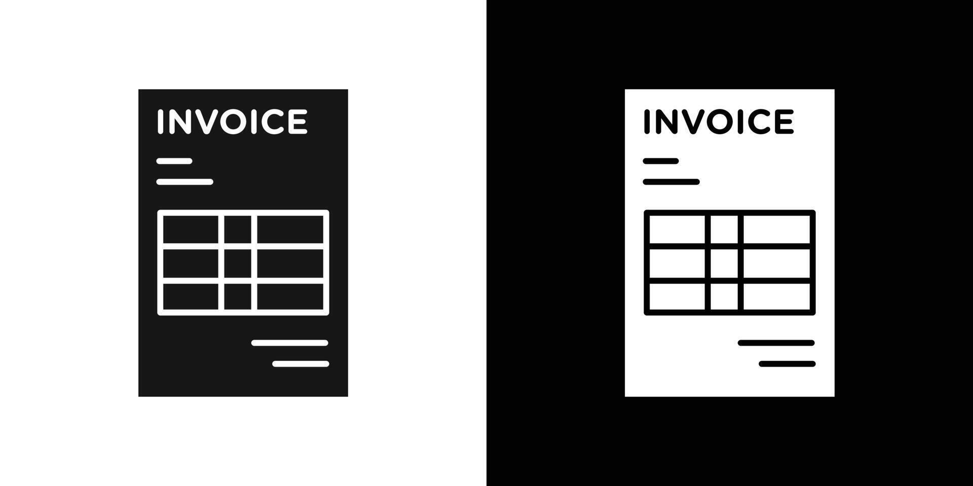 Invoice icon Black line art logo set vector