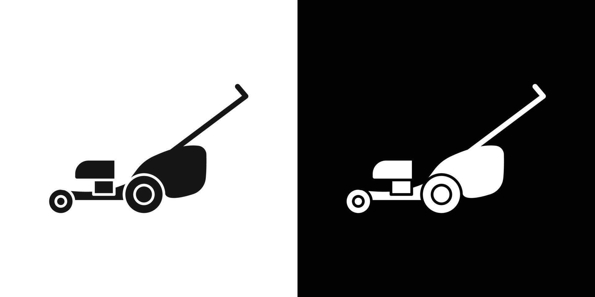 Lawn mower icon Black line art logo set vector