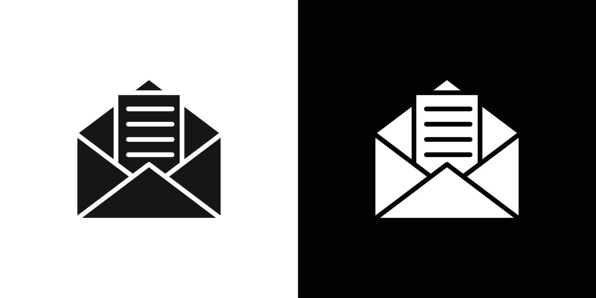 Mail message icon Black line art logo set vector