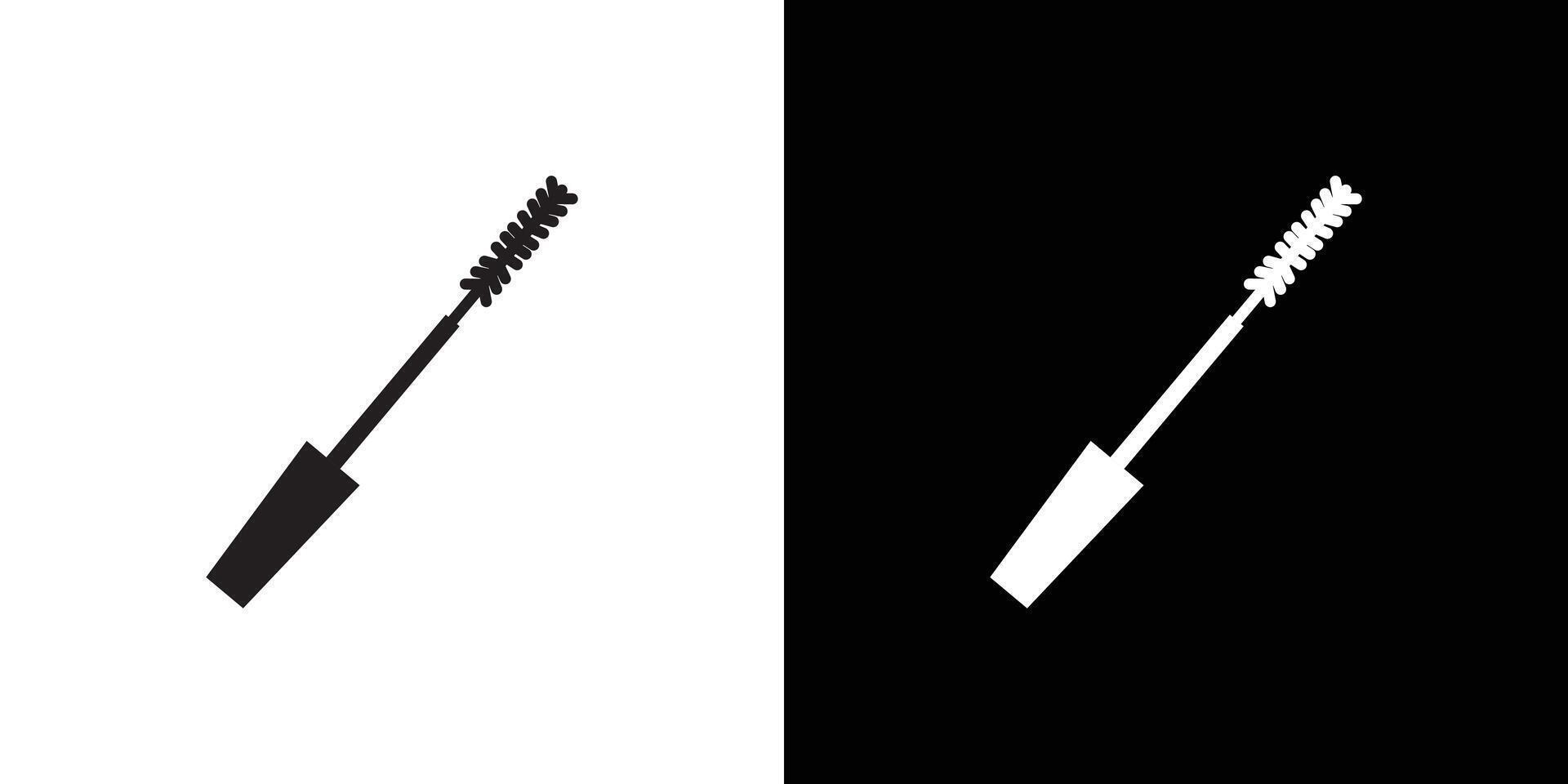 Mascara brush icon Black line art logo set vector