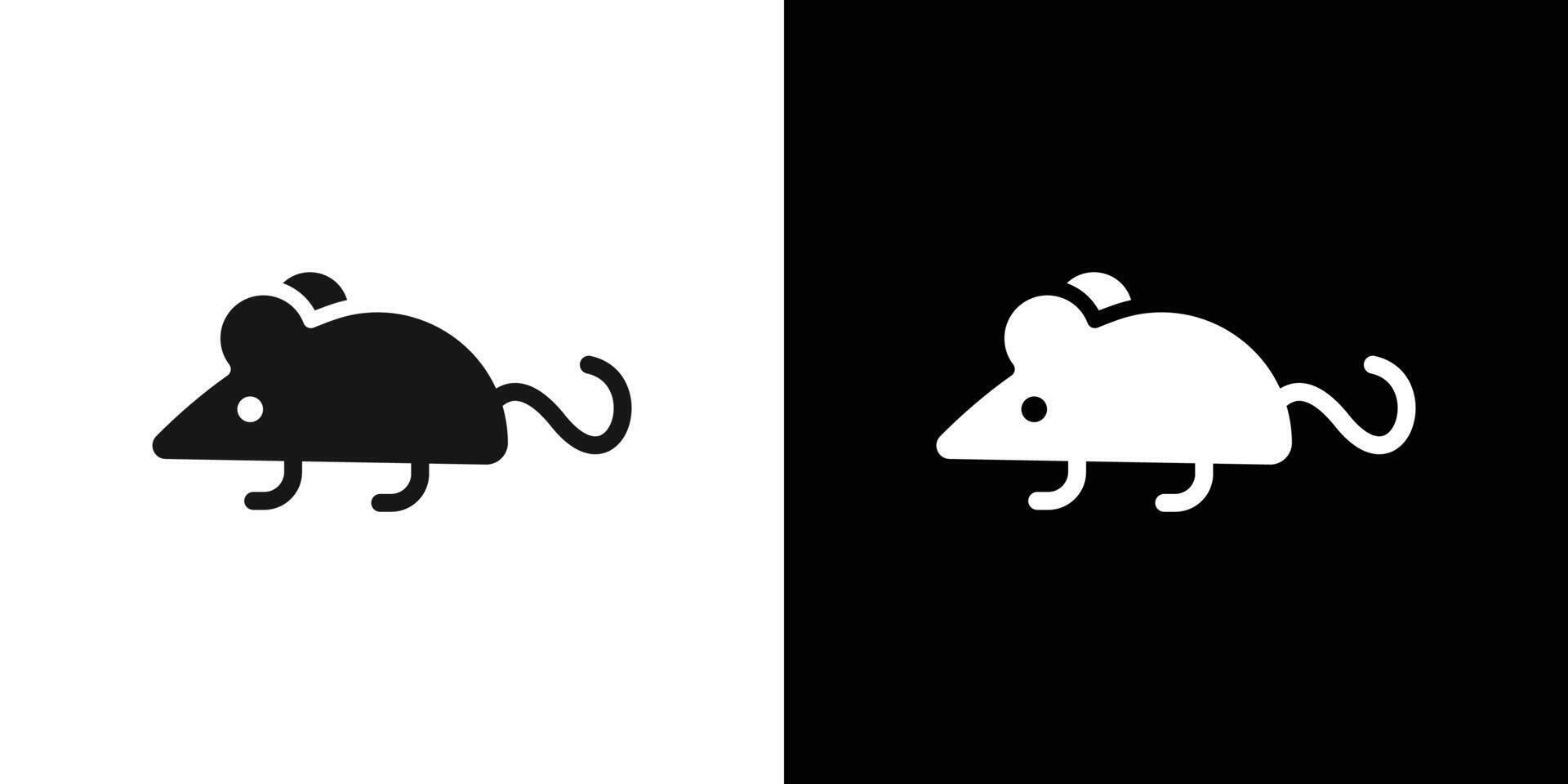 Mouse animal icon Black line art logo set vector