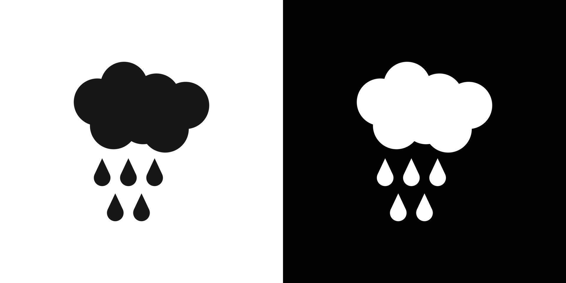 Rain icon Black line art logo set vector