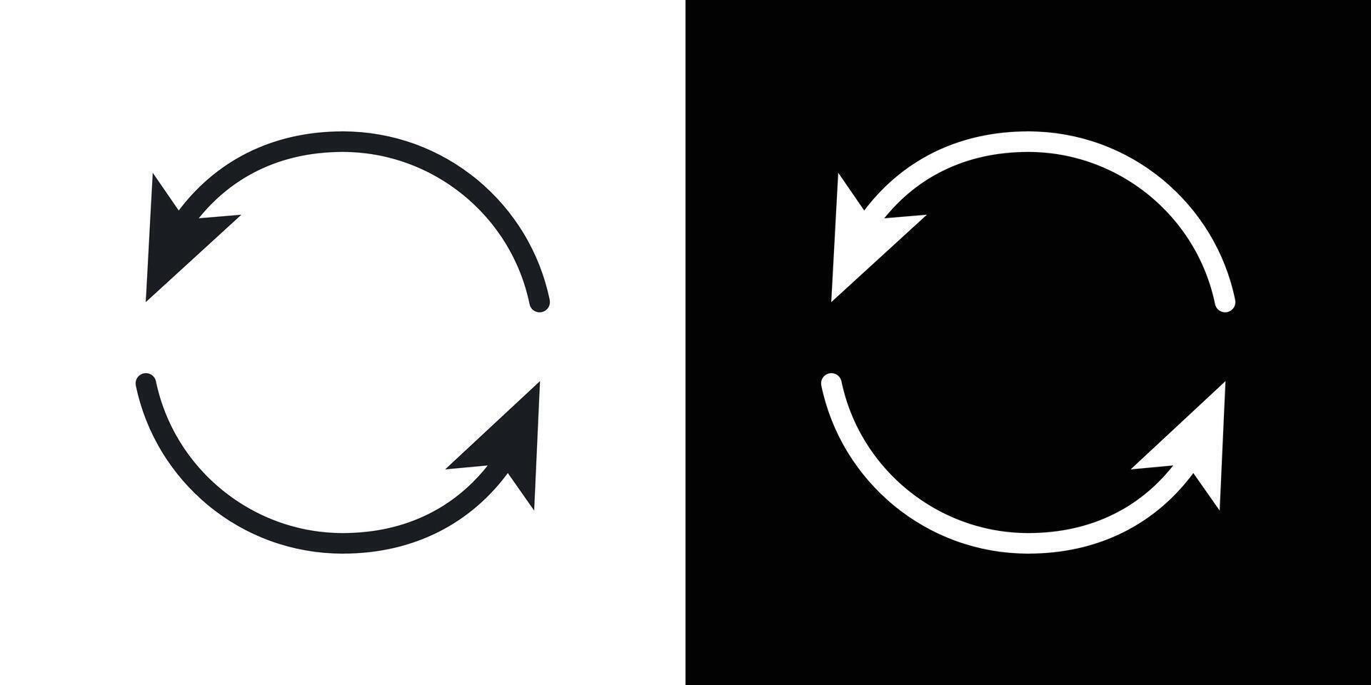 Refresh icon Black line art logo set vector