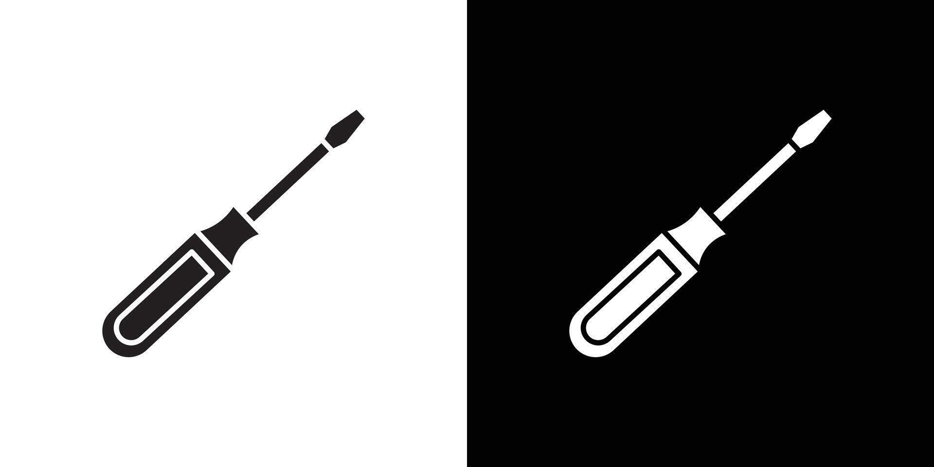 Screwdriver icon Black line art logo set vector