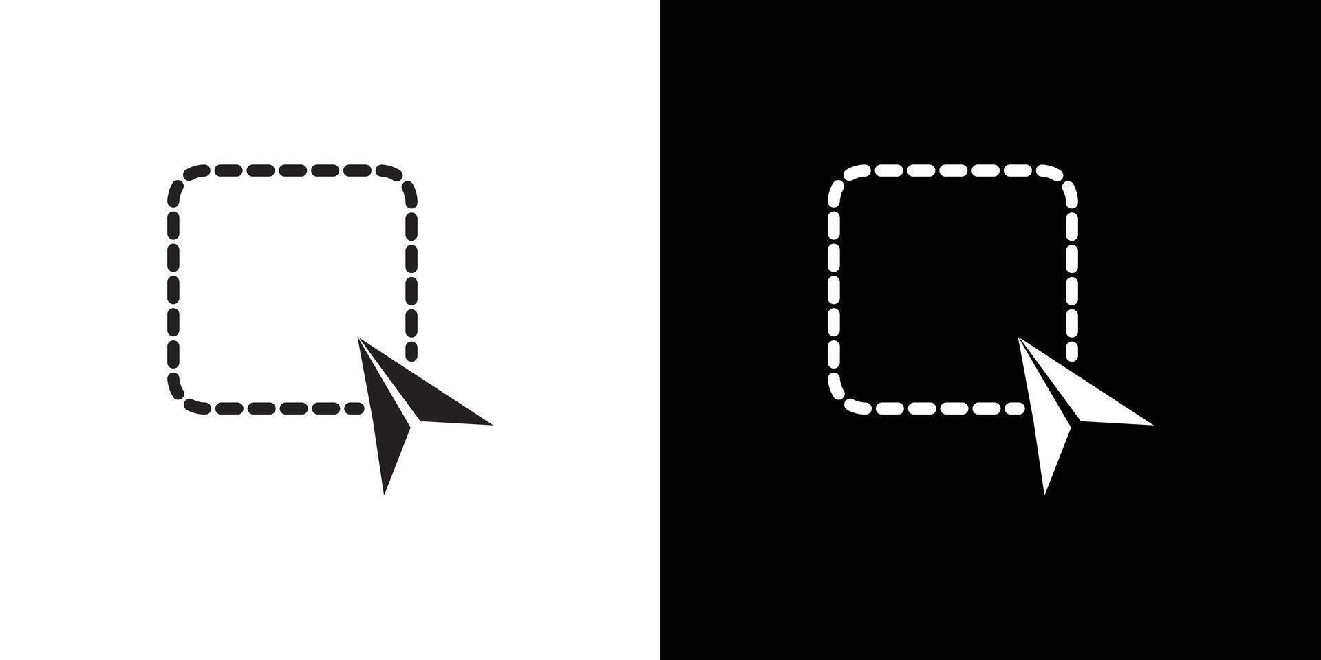 select element icon Black line art logo set vector