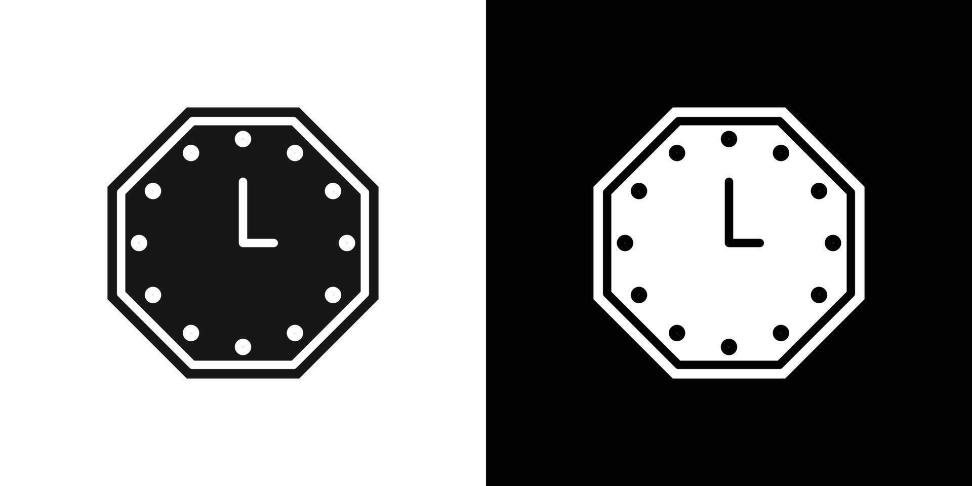 time clock watch icon Black line art logo set vector