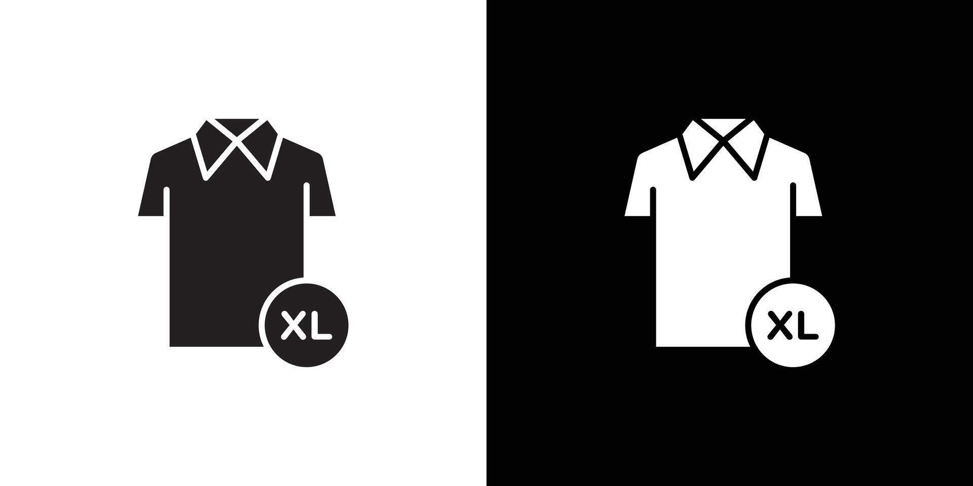 XL Shirt Size Icon Black line art logo set vector