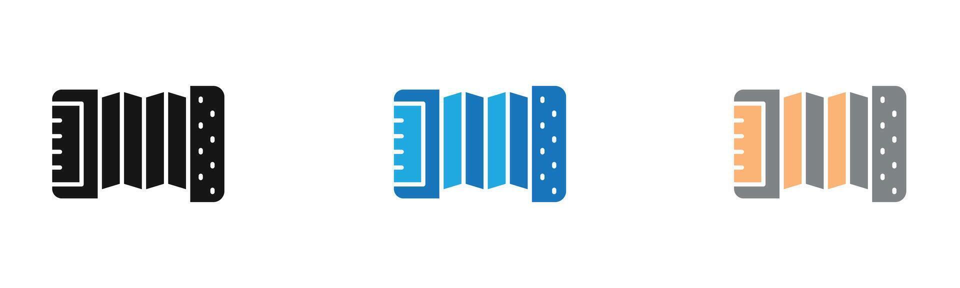 accordion icon outline collection or set in black and white vector