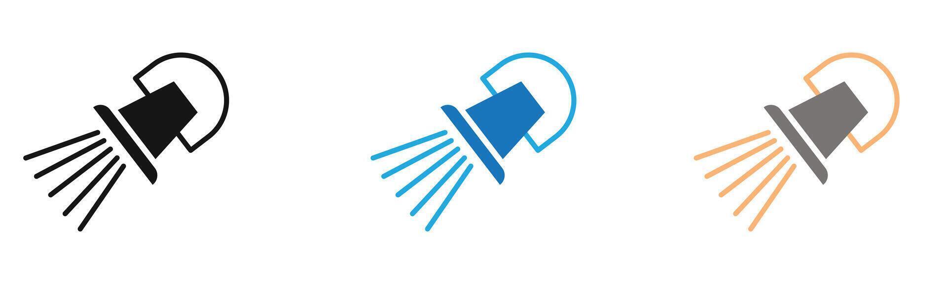 ceiling spotlight icon outline collection or set in black and white vector