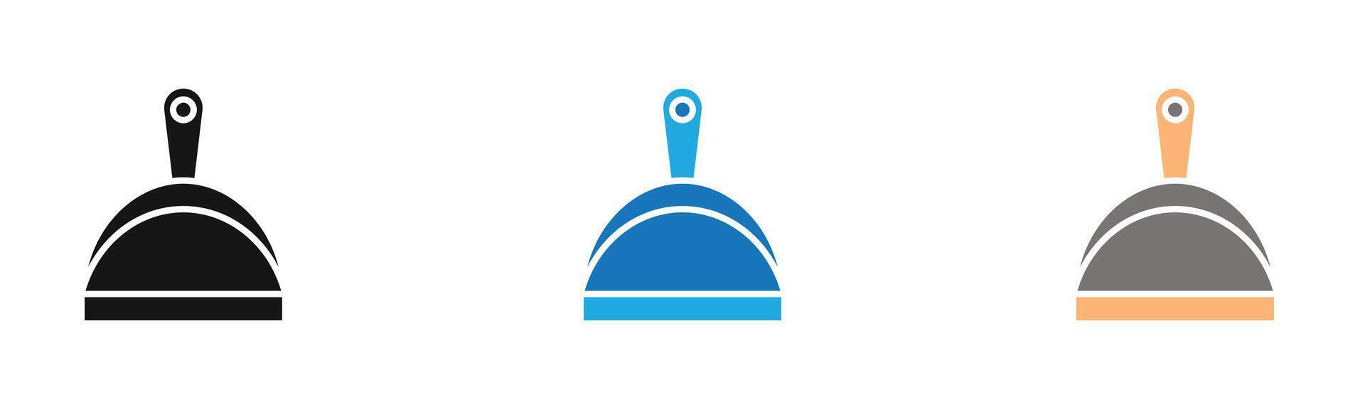 Dustpan icon outline collection or set in black and white vector