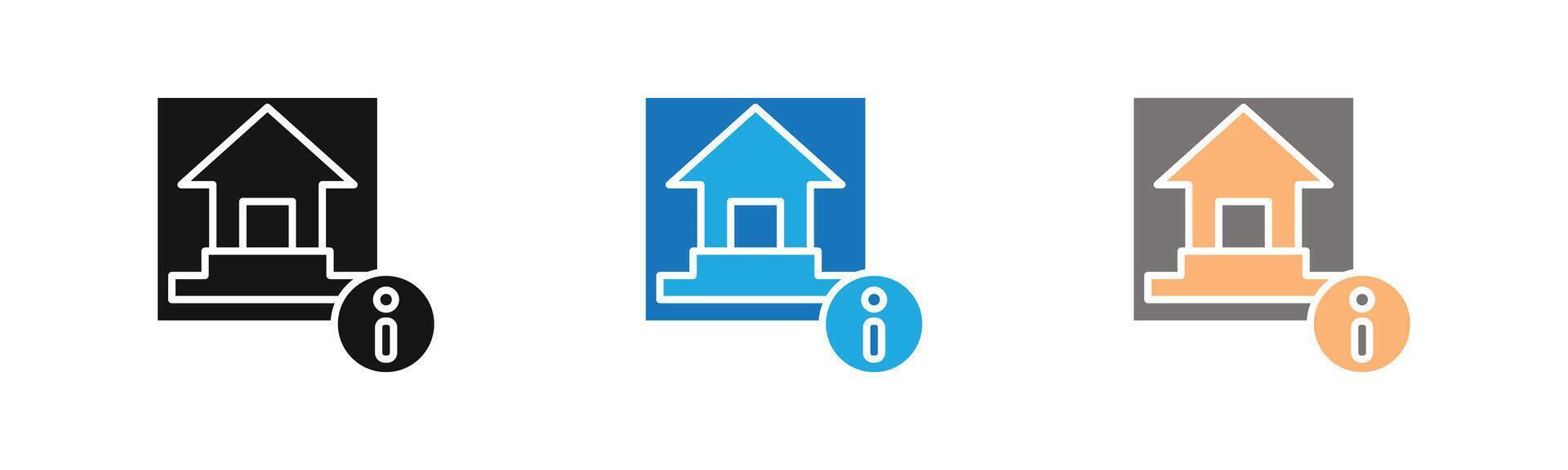 Official information online icon outline collection or set in black and white vector