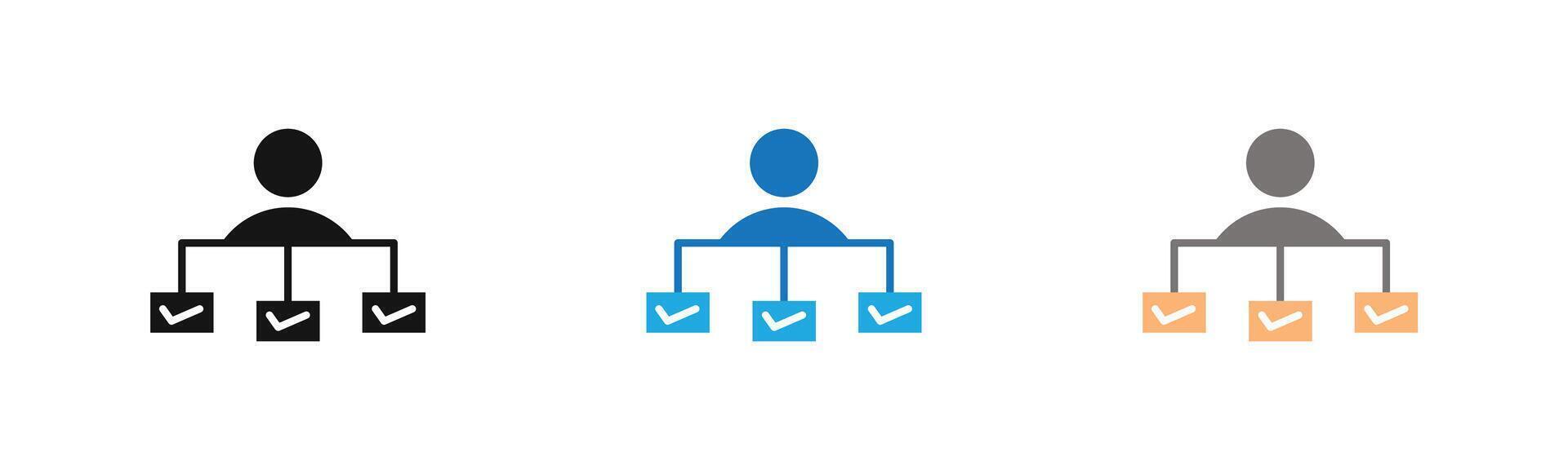 Priority icon outline collection or set in black and white vector