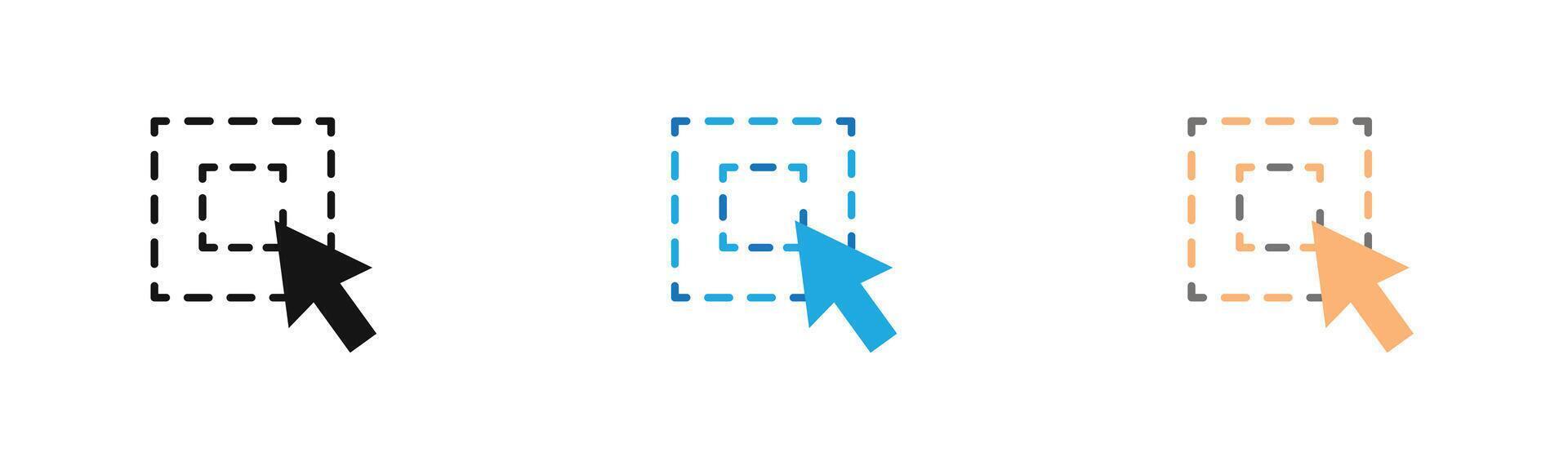 select element icon outline collection or set in black and white vector