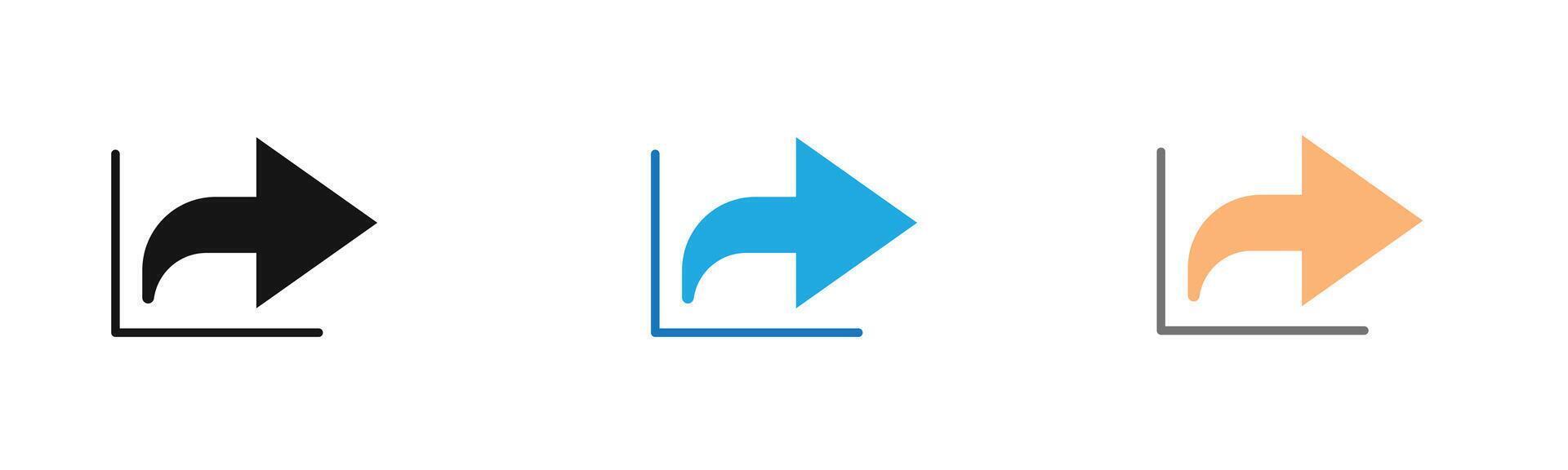 Share page icon outline collection or set in black and white vector