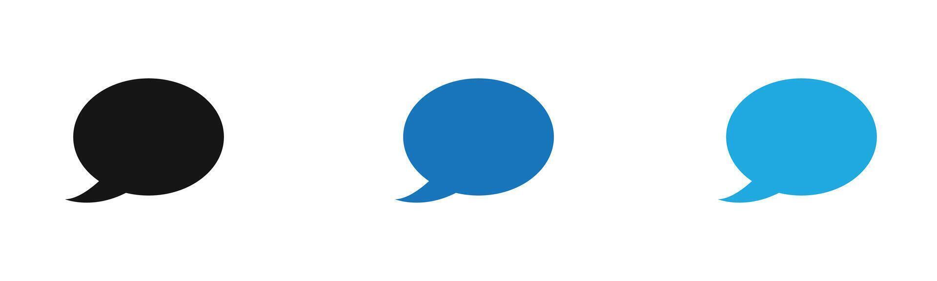 Speech Bubble icon outline collection or set in black and white vector