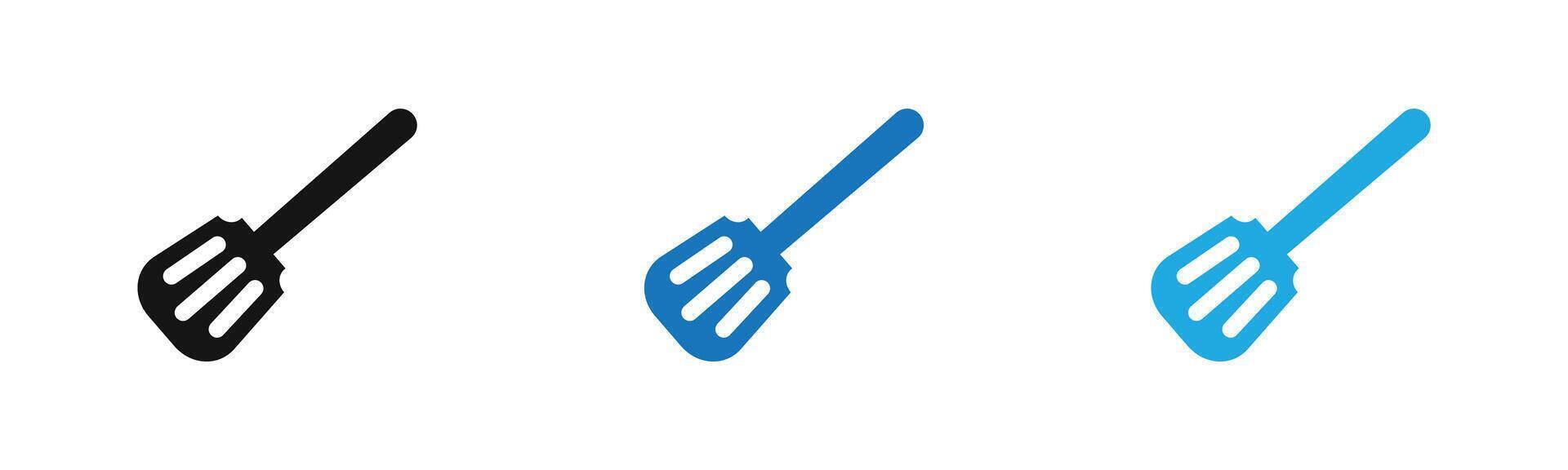 spatula icon outline collection or set in black and white vector