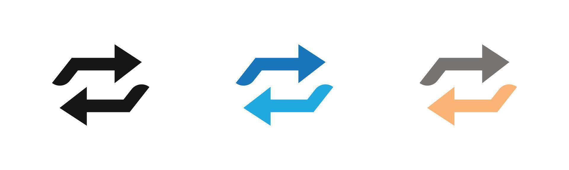 swap Icon outline collection or set in black and white vector