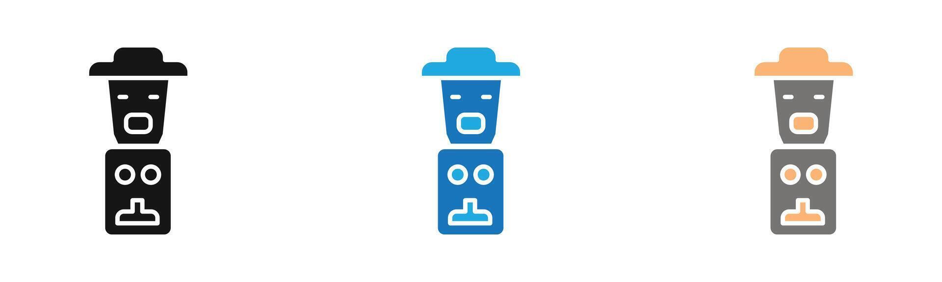 Totem icon outline collection or set in black and white vector