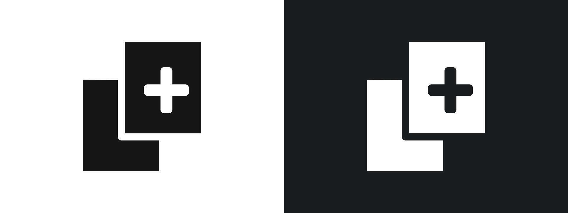 Add Icon linear graphics set in black vector