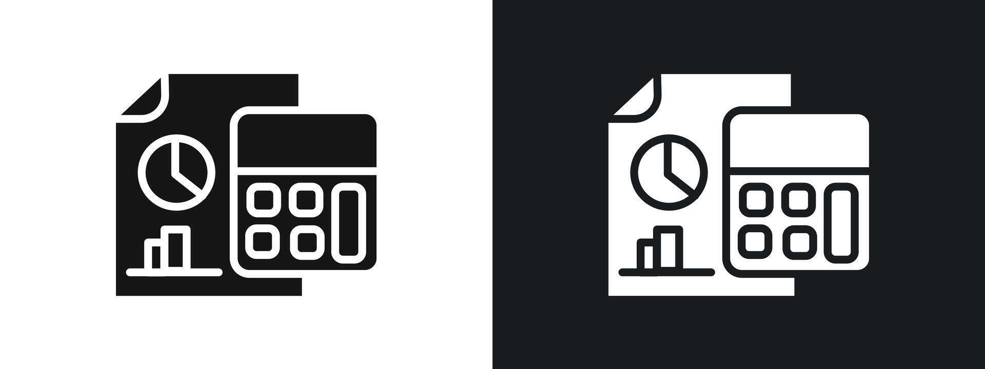 accounting icon linear graphics set in black vector