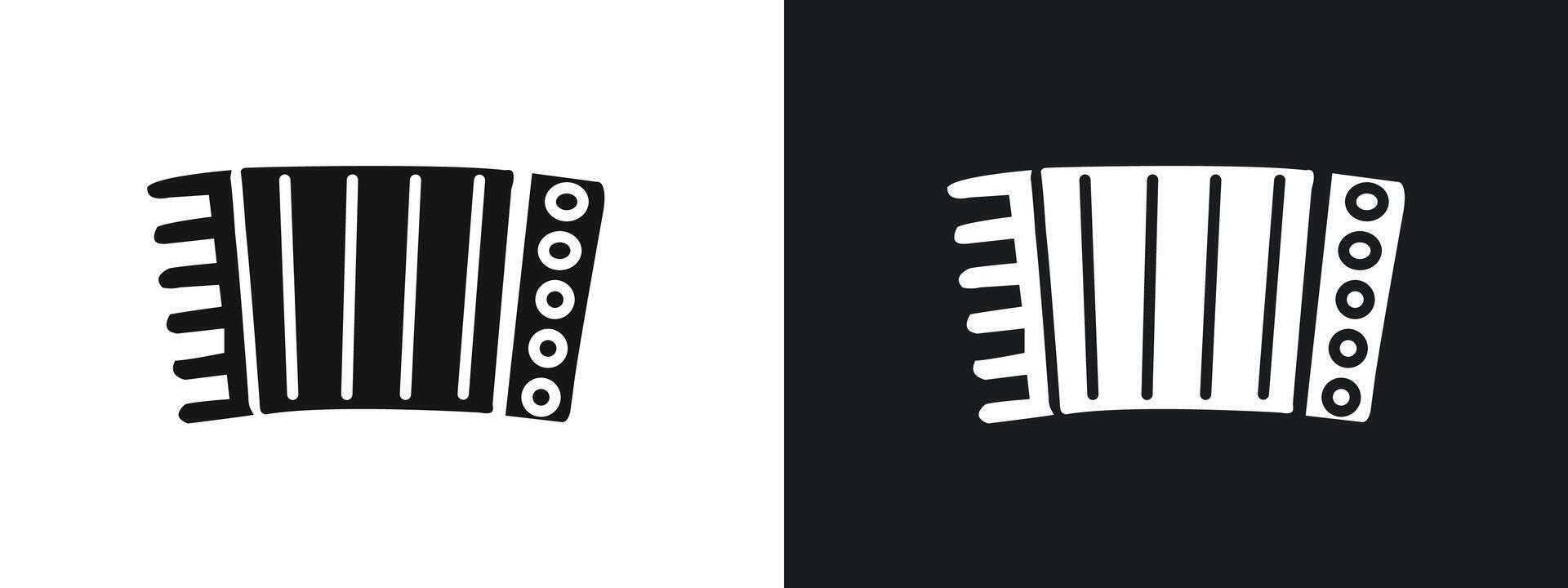 accordion icon linear graphics set in black vector