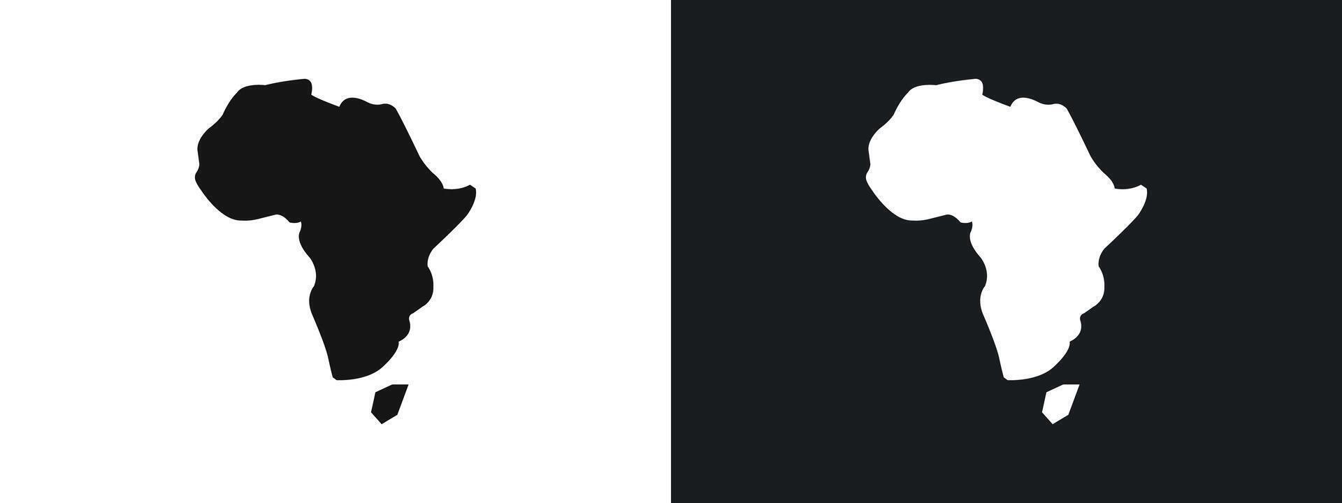 africa map icon linear graphics set in black vector