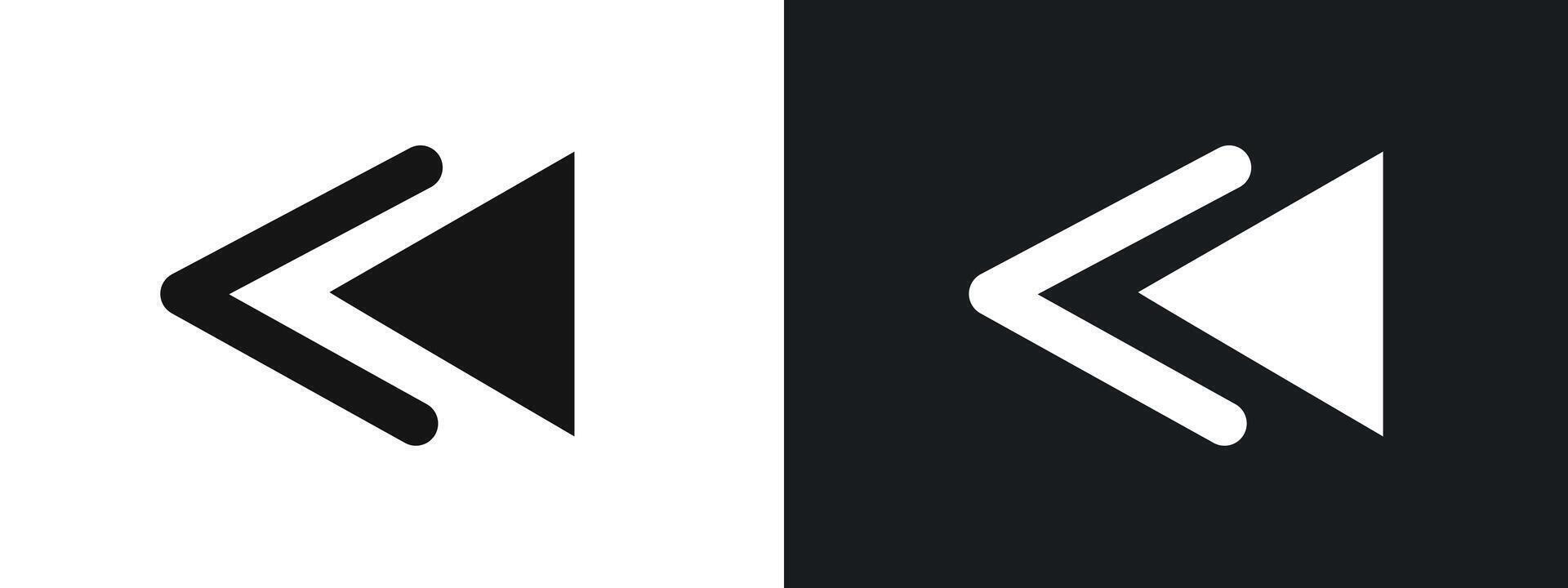 Arrow chevron icon linear graphics set in black vector