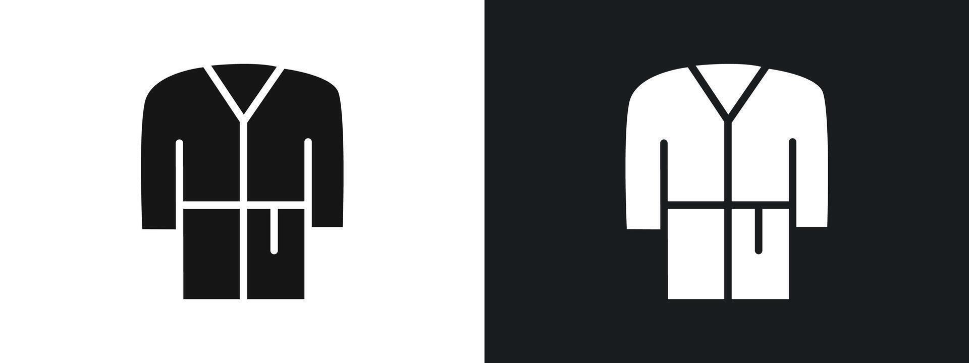 bathrobe icon linear graphics set in black vector