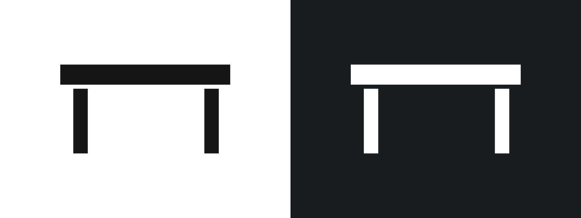 Bench icon linear graphics set in black vector