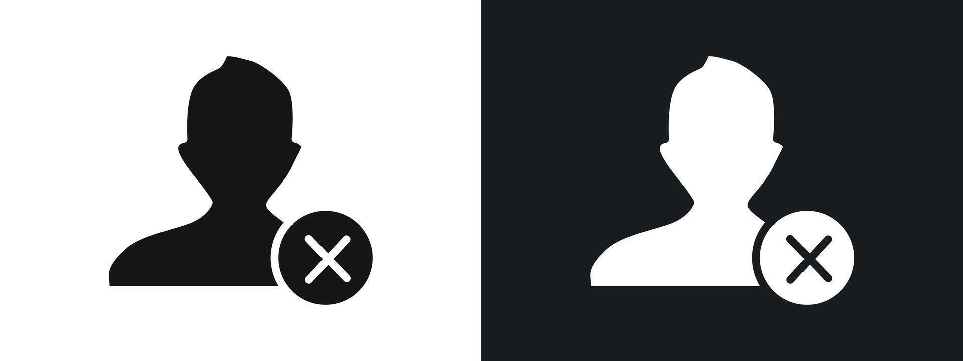 Block User Icon linear graphics set in black vector