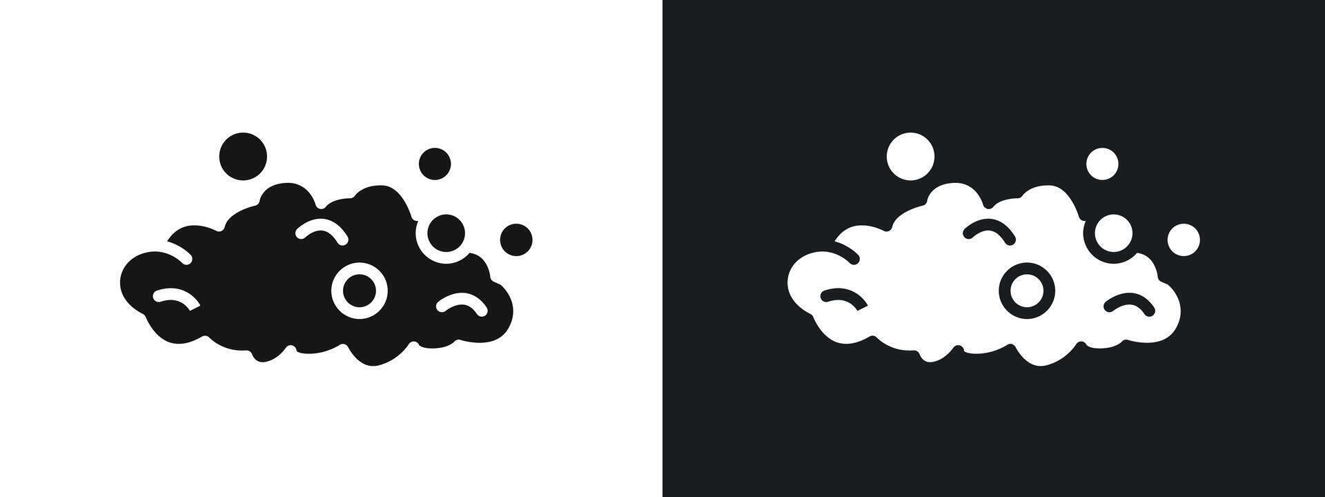 Bubbles and foam icon linear graphics set in black vector