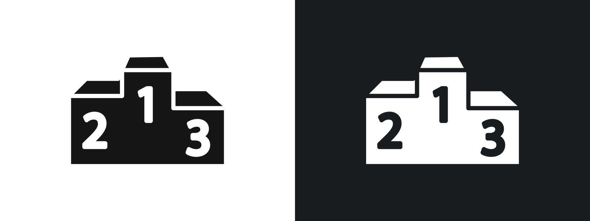 champion podium icon linear graphics set in black vector