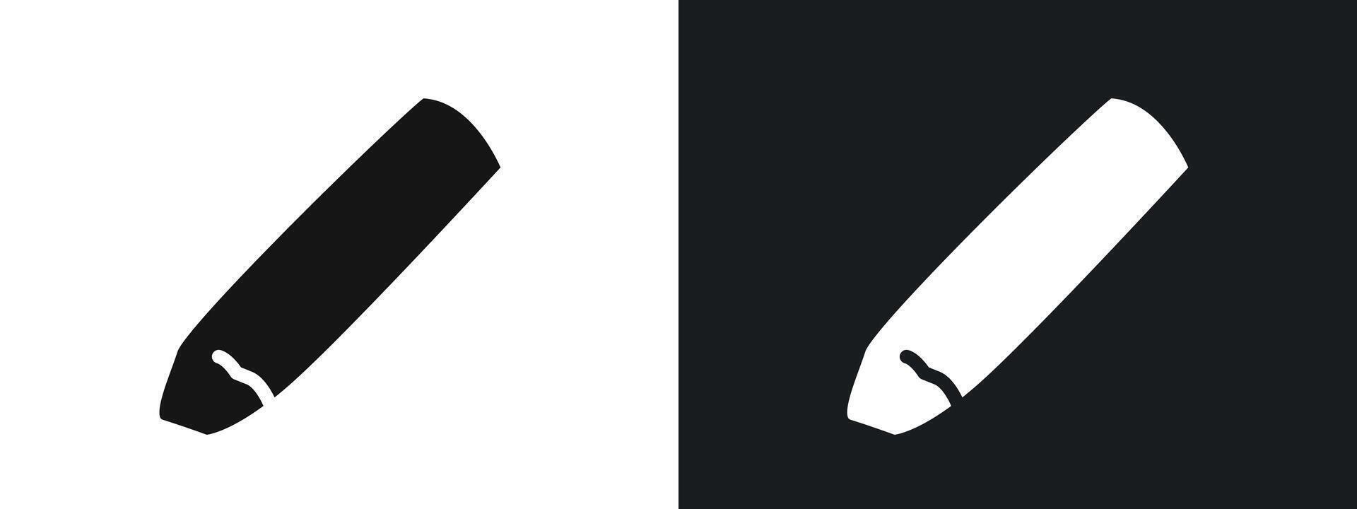 Chalk icon linear graphics set in black vector