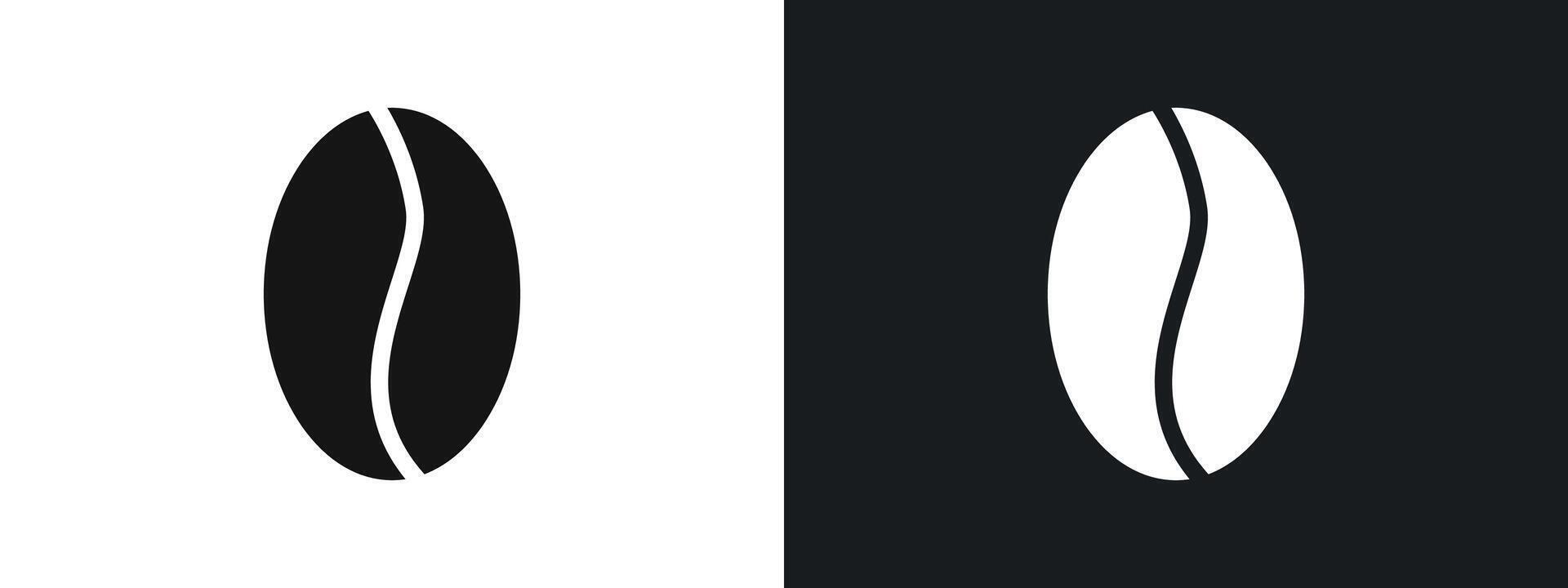 Coffee beans icon linear graphics set in black vector