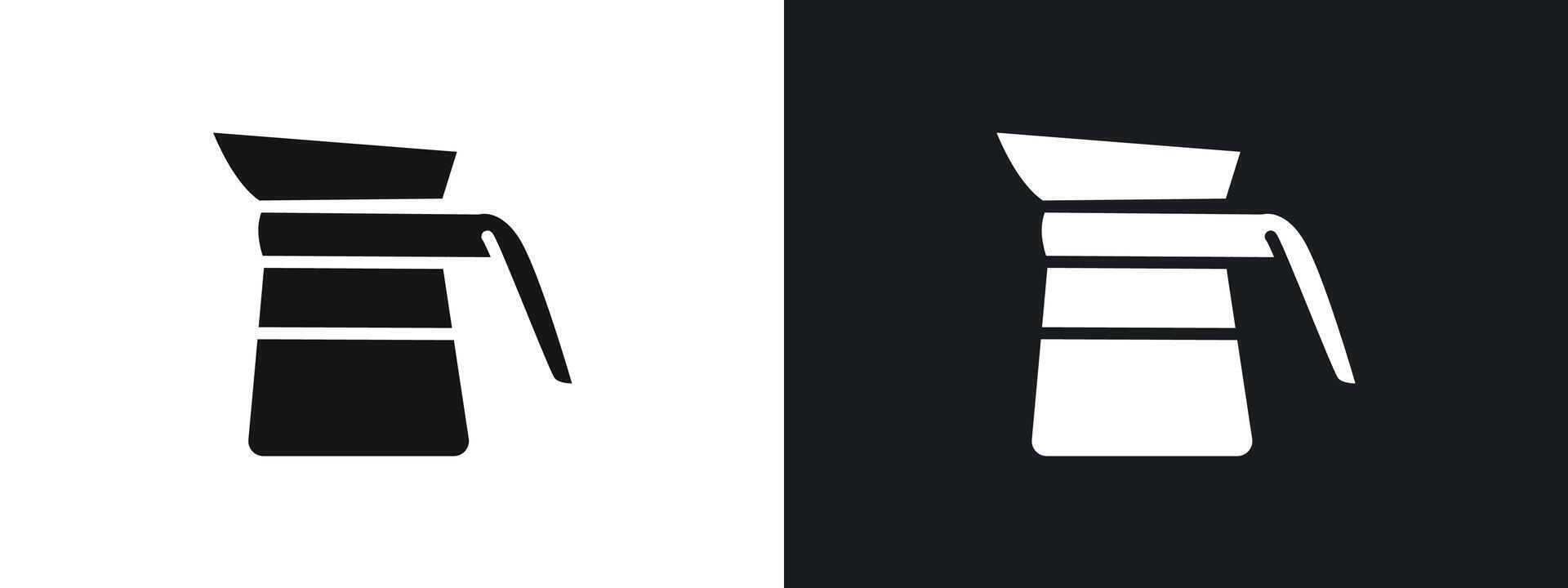 coffee pot icon linear graphics set in black vector