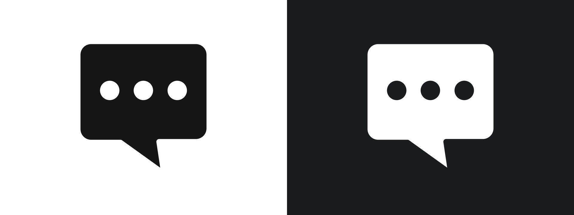 Comment icon linear graphics set in black vector