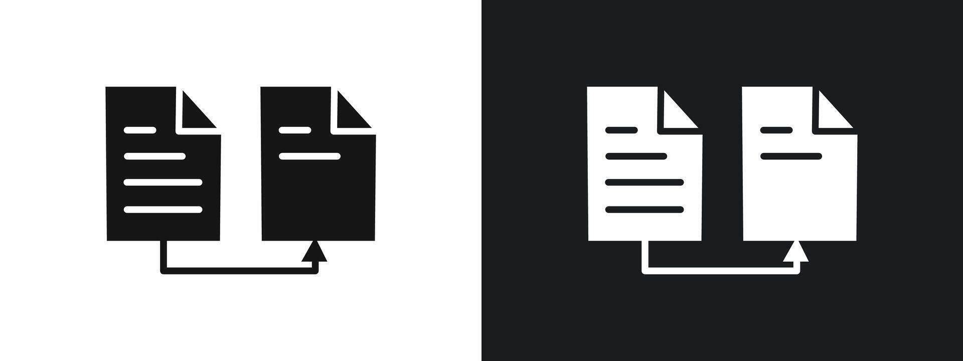 Data transferring icon linear graphics set in black vector