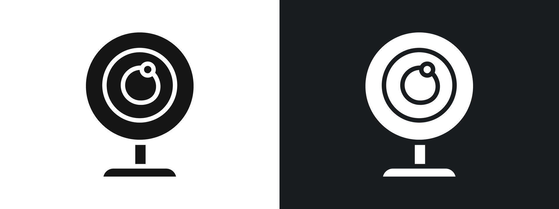 Digital Webcam Icon linear graphics set in black vector